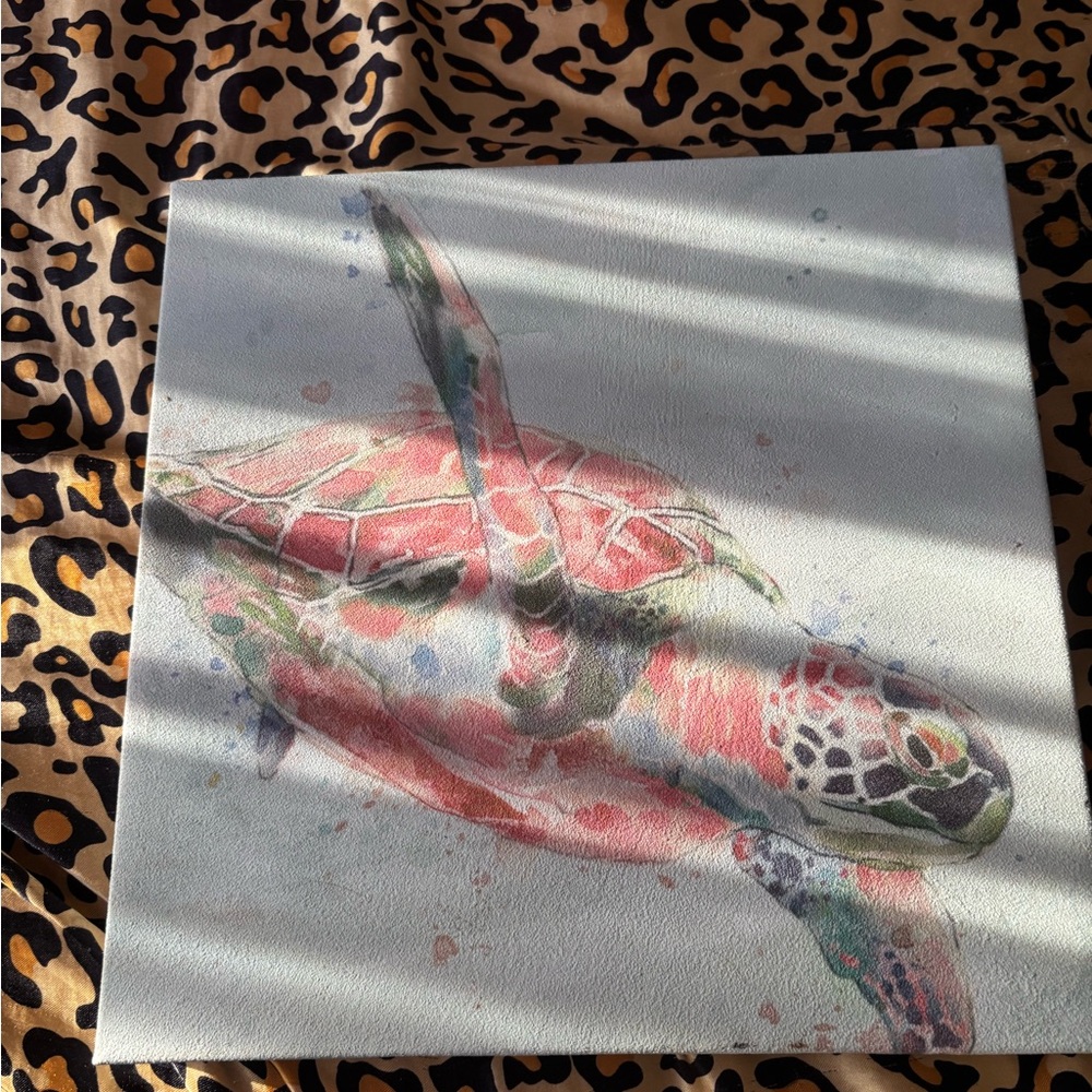 Watercolor Sea Turtle Canvas Art - Multicolor